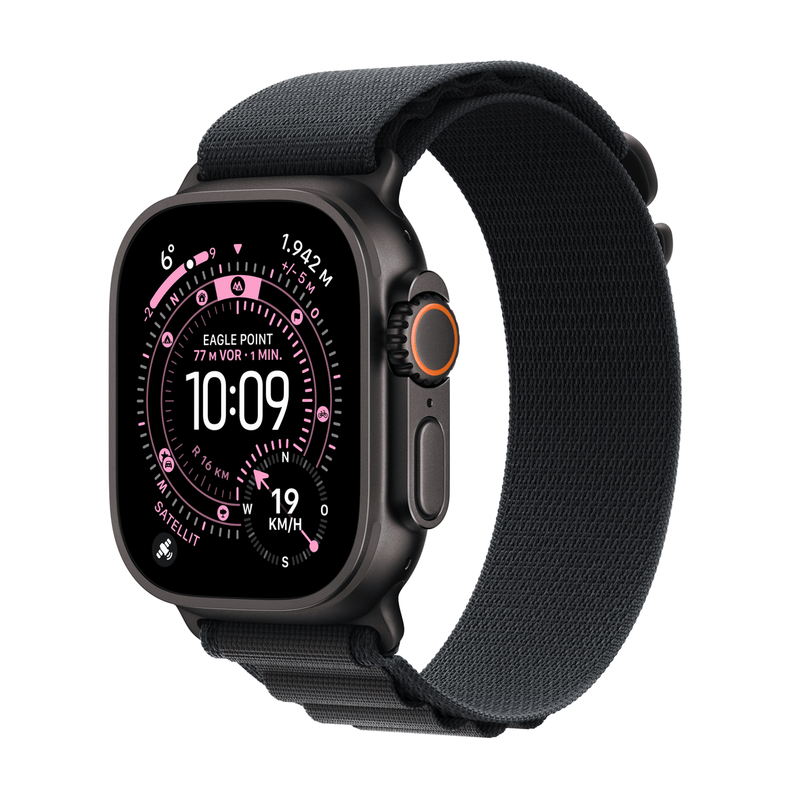 Купить Apple Watch Ultra 3 GPS + Cellular 49mm Black Titanium Case with Black Alpine Loop - Medium,Model A3281 EU-Version (MF0V4QI/A) в магазине wardena.ru