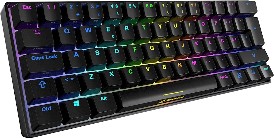 Купить Sharkoon SKILLER SGK50 S4 - Tastatur - Hintergrundbeleuchtung - USB-C - Portugiesisch - Tastenschalter: Kailh Red - Schwarz (4044951034635) в магазине wardena.ru