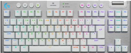 Купить Logitech G G915 X - Tastatur - Gaming, LIGHTSPEED - TKL - Hintergrundbeleuchtung - kabellos - USB-C, Bluetooth, 2.4 GHz - weiß (920-012735) в магазине wardena.ru