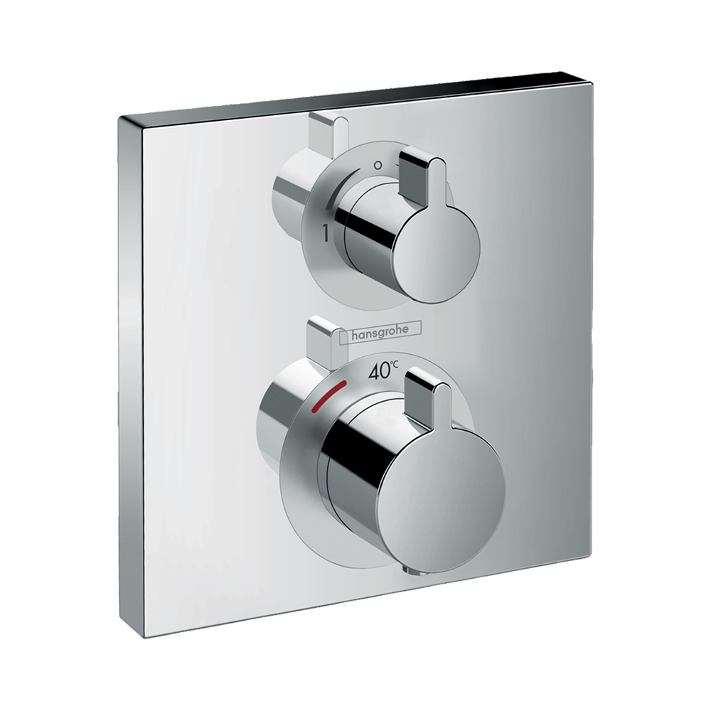 Купить Hansgrohe Ecostat Square Термостат скрытого монтажа для 2 потребителей хром-черный матовый 15714340 в магазине wardena.ru