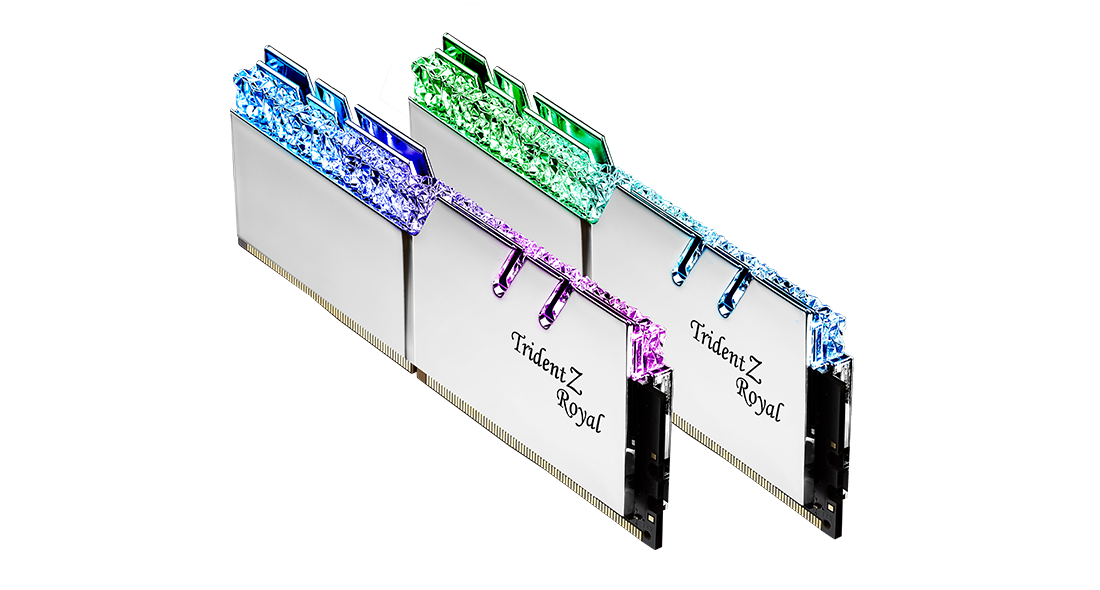 Купить G.Skill Trident Z Royal Series - DDR4 - Kit - 32 GB: 2 x 16 GB - DIMM 288-PIN - 4400 MHz / PC4-35200 - CL19 - 1.5 V - ungepuffert - non-ECC - Silber (F4-4400C19D-32GTRS) в магазине wardena.ru