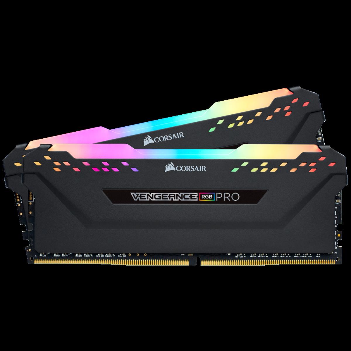 Купить Corsair Vengeance RGB PRO - DDR4 - 16 GB: 2 x 8 GB - DIMM 288-PIN - 3200 MHz / PC4-25600 - CL16 - 1.35 V - ungepuffert - non-ECC - Schwarz (CMW16GX4M2Z3200C16) в магазине wardena.ru