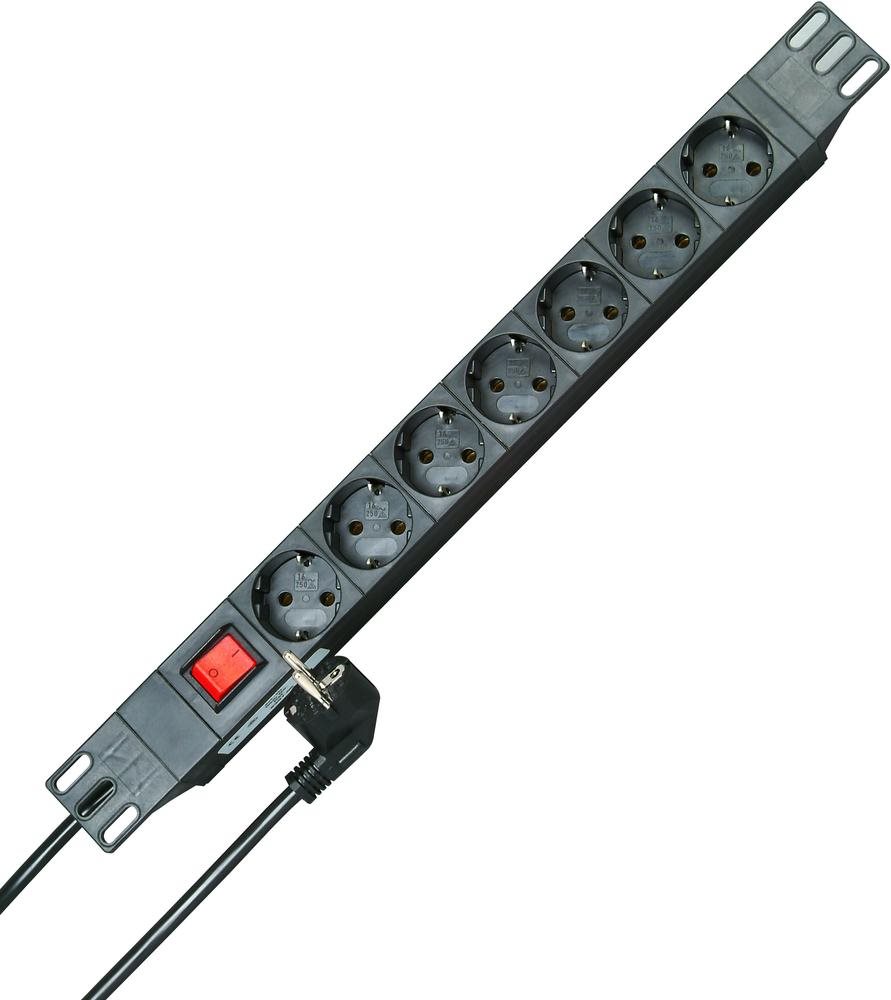 Купить Kopp Steckdosenleiste 48,30cm (19")  7fach Schwarz Schutzkontakt 930705011 (930705011) в магазине wardena.ru