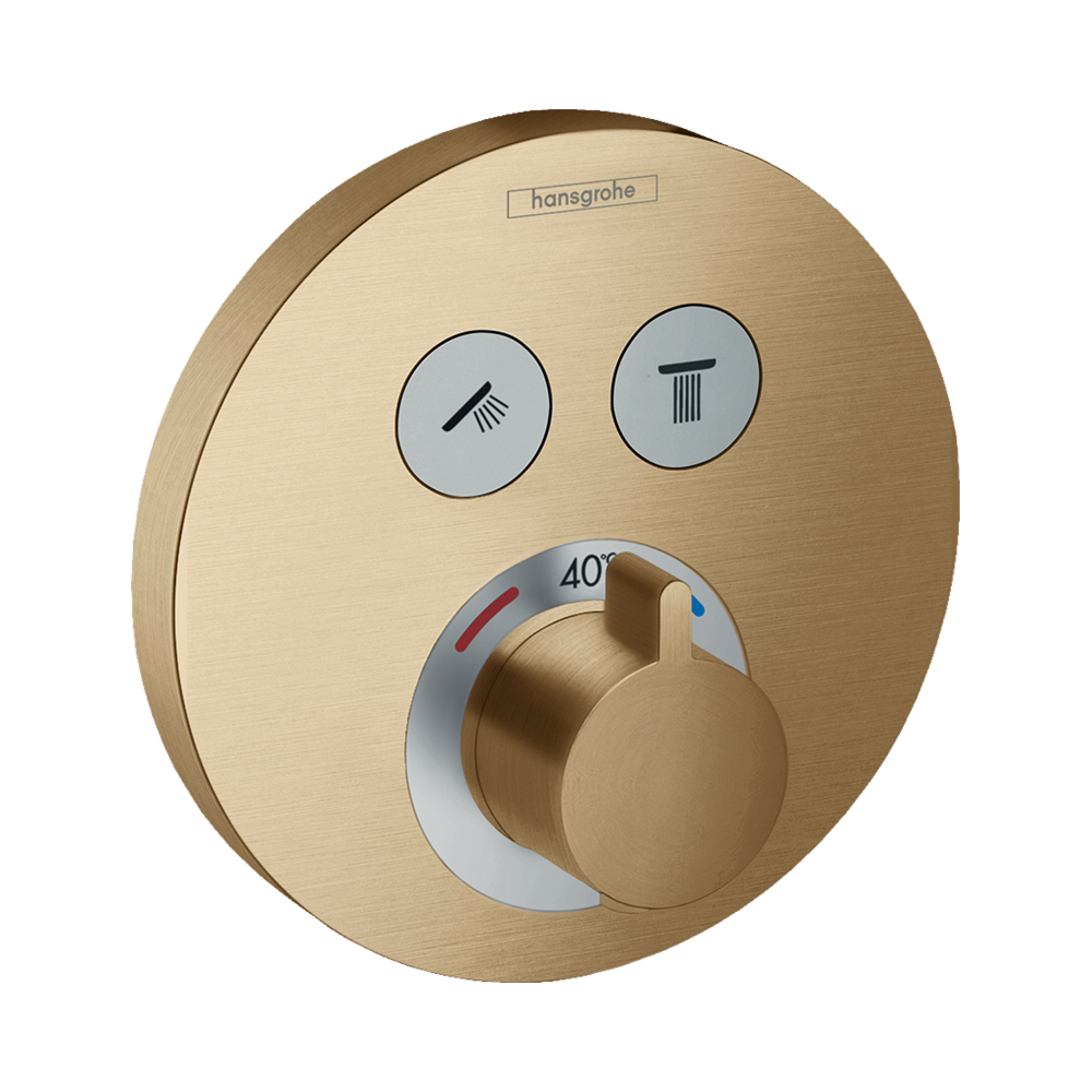 Купить Hansgrohe Термостат ShowerSelect S для 2 потребителей скрытый монтаж хром-черный матовый 15743340 в магазине wardena.ru
