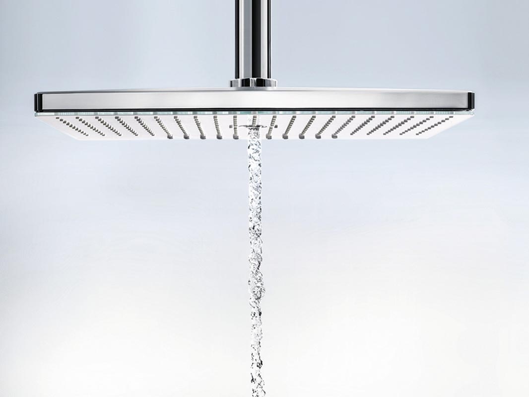 Купить Hansgrohe Rainmaker Select Верхний душ 460 3jet с держателем хром-черный матовый 24007600 в магазине wardena.ru