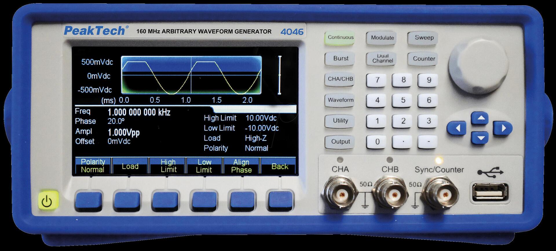 Купить PEAKTECH 4046 - Funktionsgenerator, Arbiträr, 1 µHz ... 160 MHz (P 4046) в магазине wardena.ru