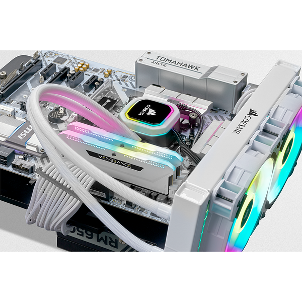 Купить Corsair Vengeance RGB PRO SL - DDR4 - Kit - 16 GB: 2 x 8 GB - DIMM 288-PIN - 3200 MHz / PC4-25600 - CL16 - 1.35 V - ungepuffert - non-ECC - weiß (CMH16GX4M2E3200C16W) в магазине wardena.ru