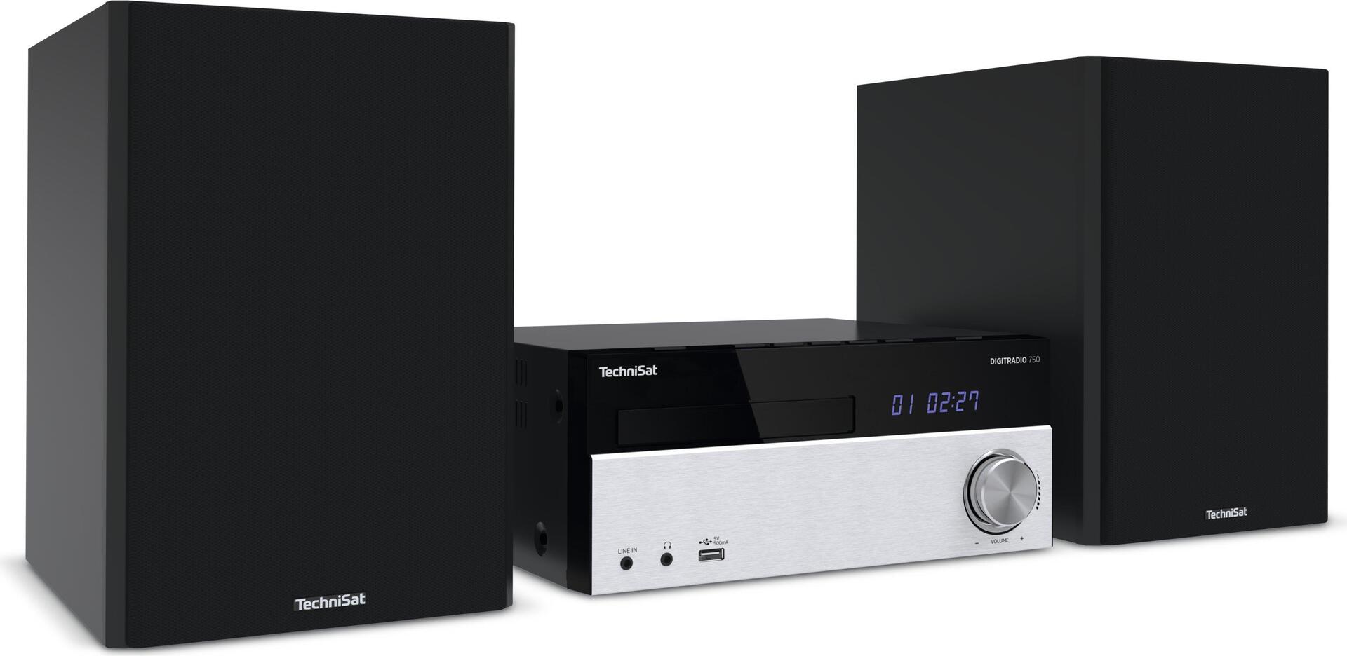 Купить TechniSat DigitRadio 750 - Audiosystem - 2 x 50 Watt - Schwarz, Silber (0000/3919) в магазине wardena.ru