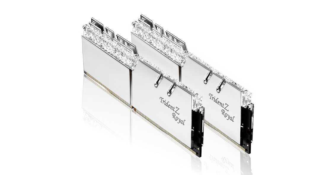Купить G.Skill Trident Z Royal Series - DDR4 - Kit - 32 GB: 2 x 16 GB - DIMM 288-PIN - 4400 MHz / PC4-35200 - CL19 - 1.5 V - ungepuffert - non-ECC - Silber (F4-4400C19D-32GTRS) в магазине wardena.ru