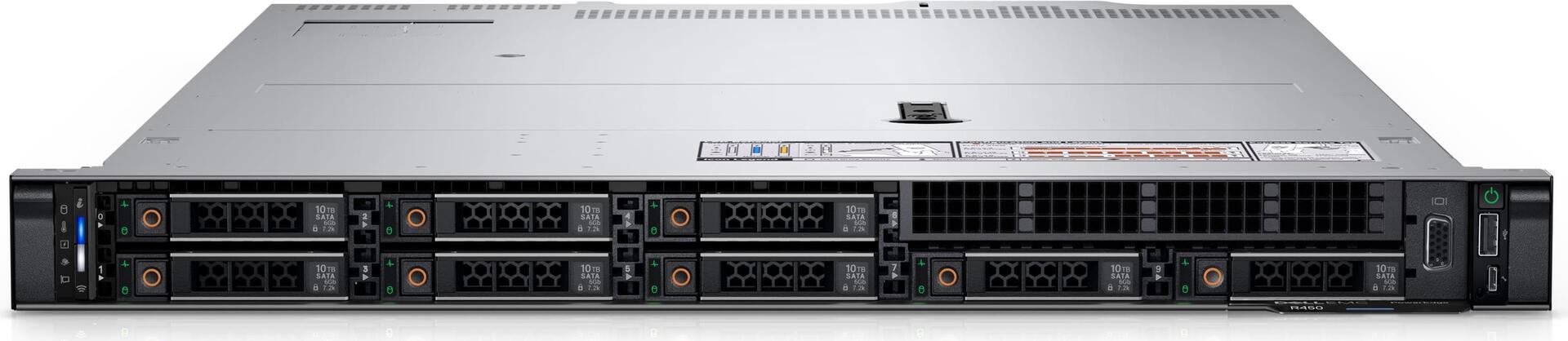 Купить DELL PowerEdge R450 Server 480 GB Rack (1U) Intel® Xeon Silver 2,1 GHz 32 GB DDR4-SDRAM 800 W (PER4503A) в магазине wardena.ru