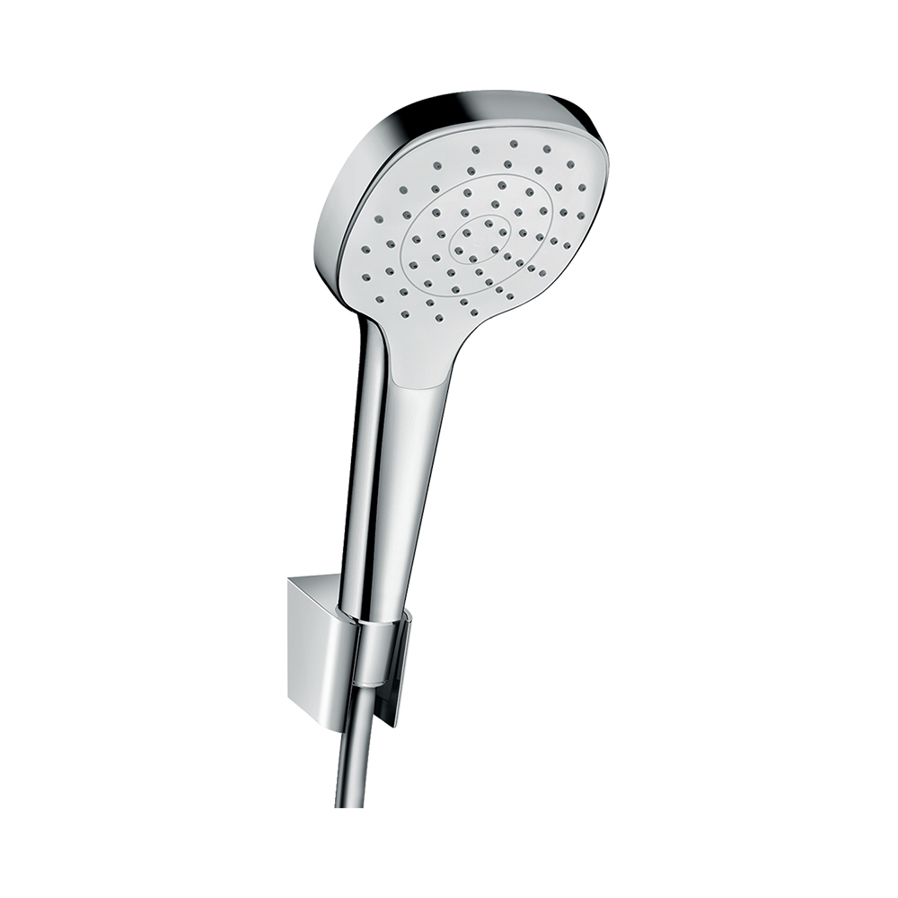 Купить Hansgrohe Croma Select E Душевой набор 1jet с держателем и шлангом 160 см хром-белый матовый 26412400 в магазине wardena.ru