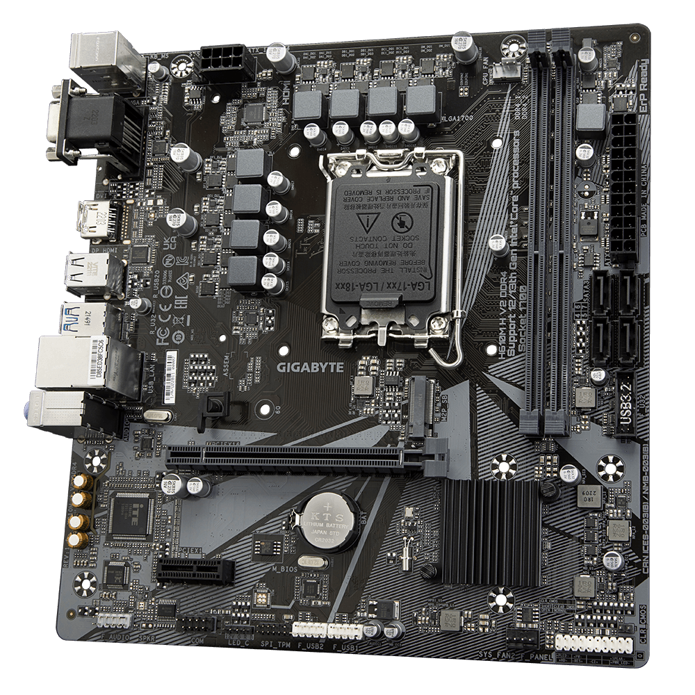 Купить Gigabyte H610M H V2 DDR4 - 1,0 - Motherboard - micro ATX - LGA1700-Sockel - H610 Chipsatz - USB 3,2 Gen 1 - Gigabit LAN - Onboard-Grafik (CPU erforderlich) - HD Audio (8-Kanal) (H610M H V2 DDR4) в магазине wardena.ru