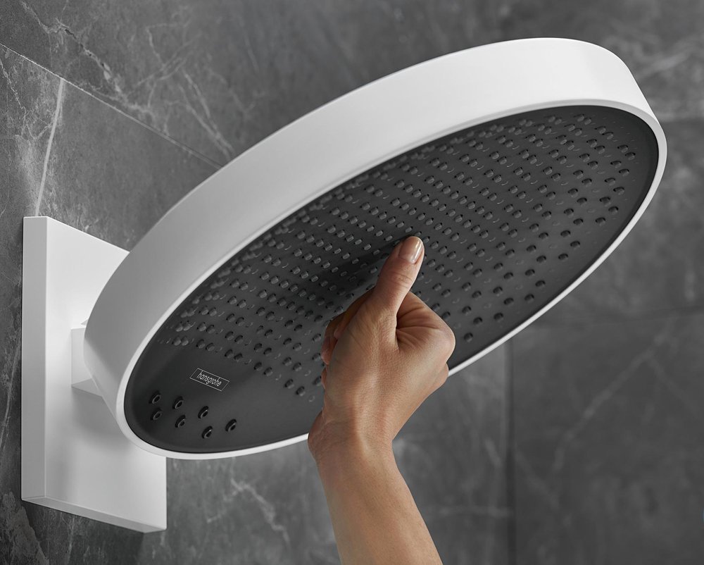 Купить Hansgrohe Rainfinity Верхний душ 360 3jet с настенным креплением хром-черный матовый 26234340 в магазине wardena.ru