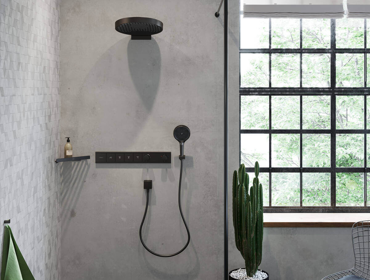 Купить Hansgrohe Rainfinity Верхний душ 360 3jet с настенным креплением бронза 26234140 в магазине wardena.ru