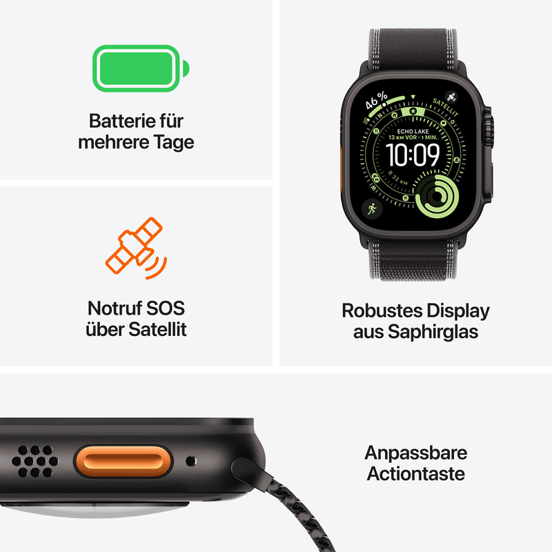 Купить Apple Watch Ultra 3 GPS + Cellular 49mm Black Titanium Case with Black Alpine Loop - Medium,Model A3281 EU-Version (MF0V4QI/A) в магазине wardena.ru