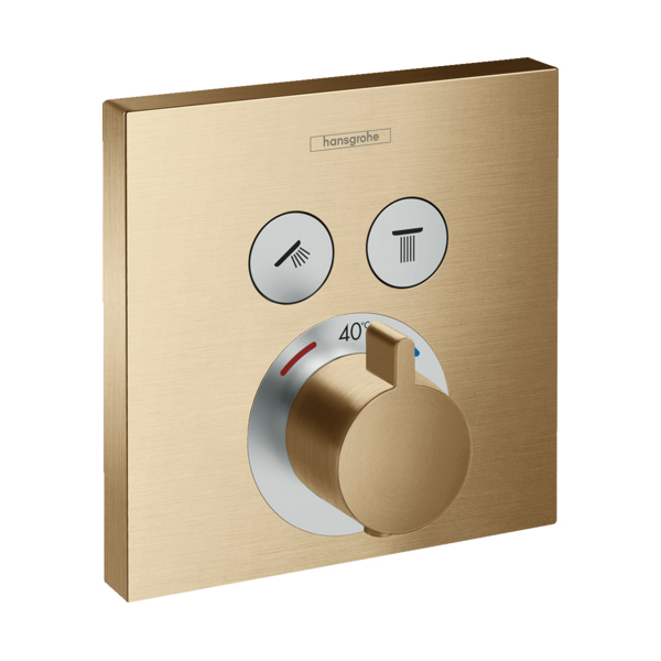 Купить Hansgrohe ShowerSelect Термостат скрытого монтажа для 2 потребителей бронза 15763140 в магазине wardena.ru