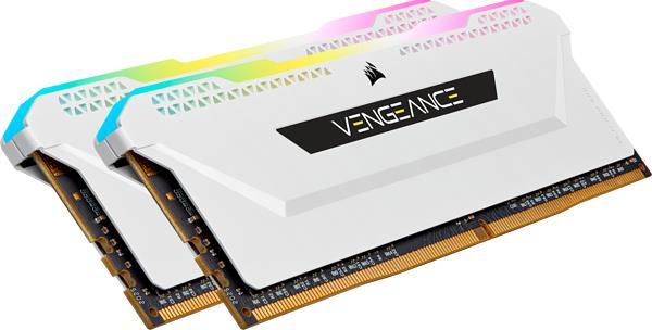 Купить Corsair Vengeance RGB PRO SL - DDR4 - Kit - 16 GB: 2 x 8 GB - DIMM 288-PIN - 3200 MHz / PC4-25600 - CL16 - 1.35 V - ungepuffert - non-ECC - weiß (CMH16GX4M2E3200C16W) в магазине wardena.ru