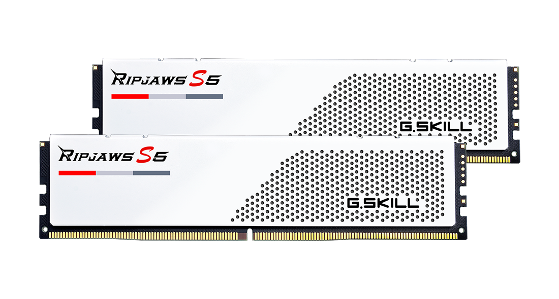 Купить G.Skill Ripjaws S5 - DDR5 - Kit - 64GB - DIMM 288-PIN Low Profile - 5600 MHz / PC5-44800 - CL28 - non-ECC - Mattes Weiß (F5-5600J2834F32GX2-RS5W) в магазине wardena.ru