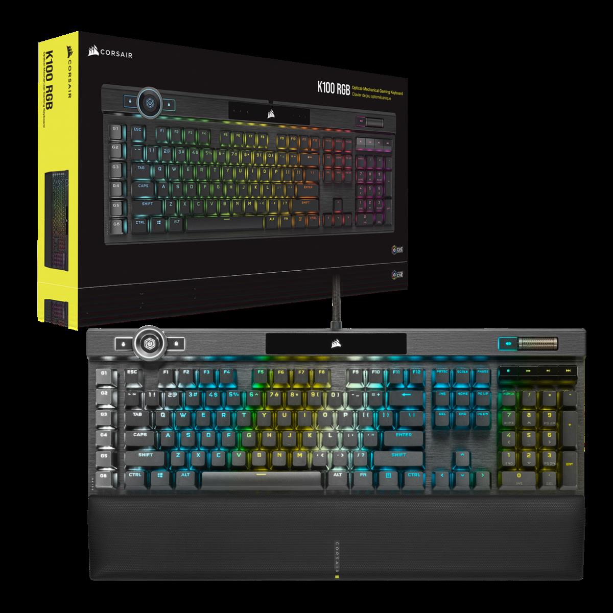 Купить CORSAIR Gaming K100 RGB - Tastatur - Hintergrundbeleuchtung - USB - Deutsch - Tastenschalter: Cherry MX Speed RGB Silberschalter - Aluminium schwarz eloxiert (gebürstet) (CH-912A014-DE) в магазине wardena.ru