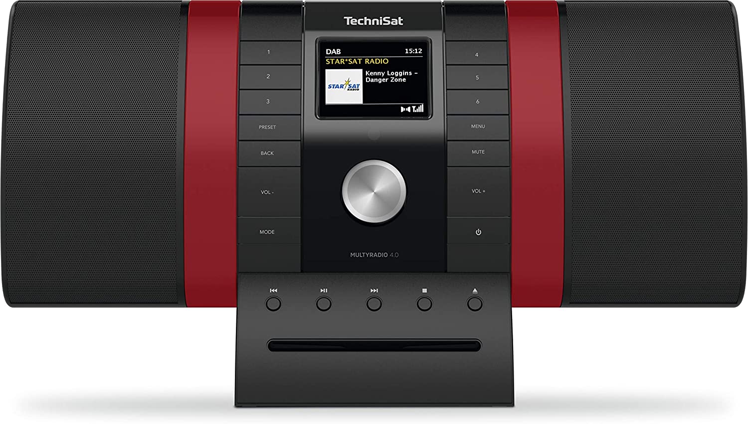 Купить TechniSat MULTYRADIO 4.0 - Audiosystem - 2 x 10 Watt - Schwarz, Rot (0002/3920) в магазине wardena.ru
