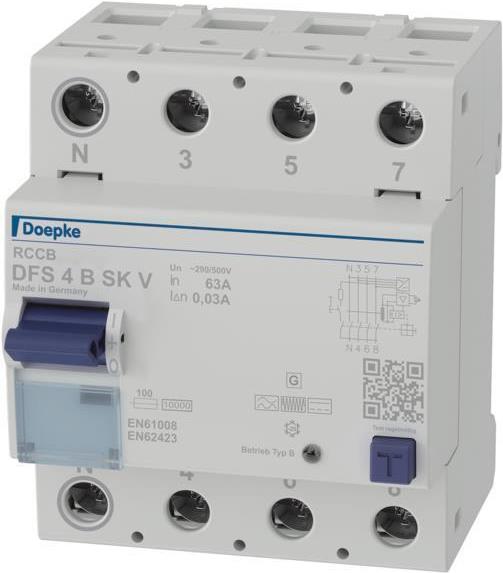 Купить Doepke Fi-Schutzschalter DFS4 063-4/0.03-B SK V500 (09144984) в магазине wardena.ru