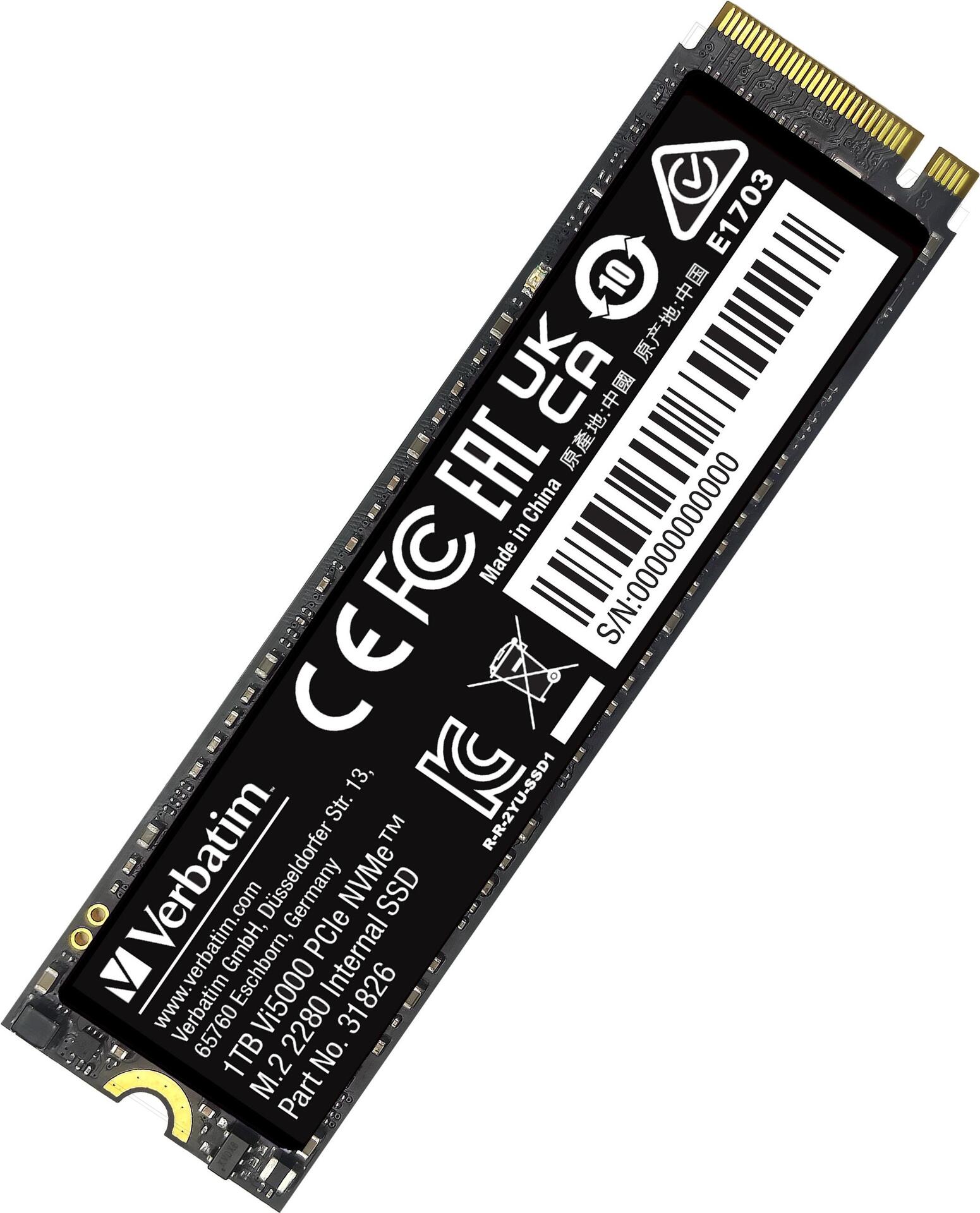 Купить Verbatim Vi5000 M.2 SSD 1TB PCIe4 NVMe 31826 - SSD - 1.024 GB (31826) в магазине wardena.ru