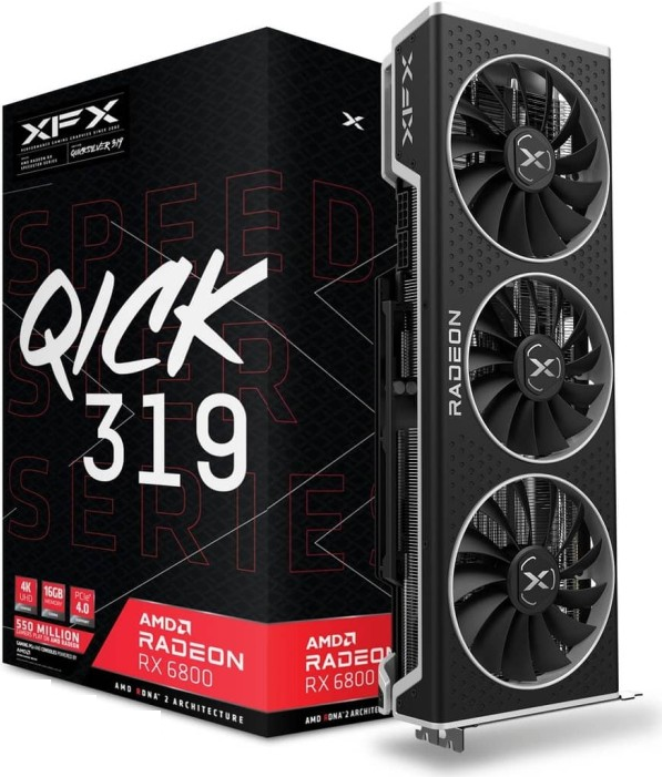 Купить XFX RX-68XLALFD9 Grafikkarte AMD Radeon RX 6800 16 GB GDDR6 (RX-68XLALFD9) в магазине wardena.ru