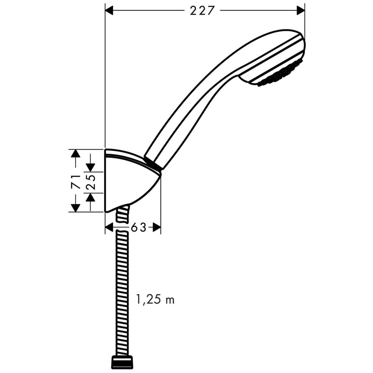 Купить Hansgrohe Crometta 85 Душевой набор Multi с держателем и шлангом 125 см хром 27568000 в магазине wardena.ru