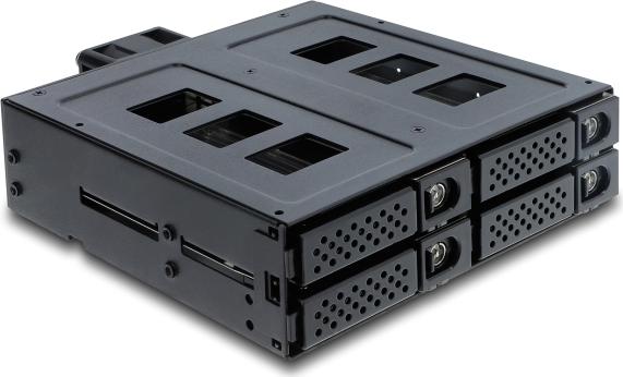 Купить Delock 5.25? Wechselrahmen für 4 x 2.5? SATA oder SAS HDD / SSD mit Schloss (47141) в магазине wardena.ru