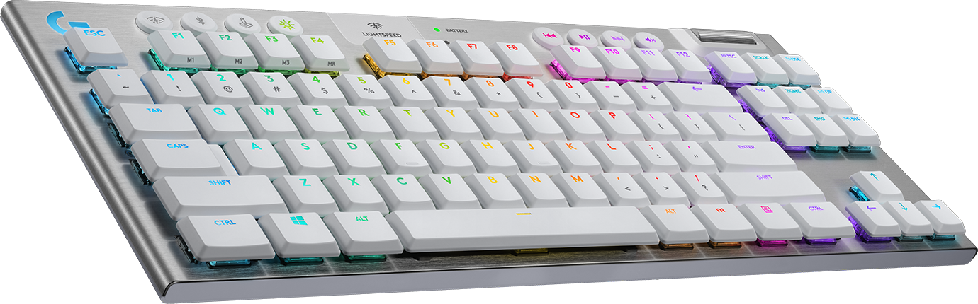 Купить Logitech Gaming G915 TKL - Tastatur - Hintergrundbeleuchtung - USB, Bluetooth, LIGHTSPEED - AZERTY - Französisch - Tastenschalter: GL Tactile - weiß (920-009662) в магазине wardena.ru