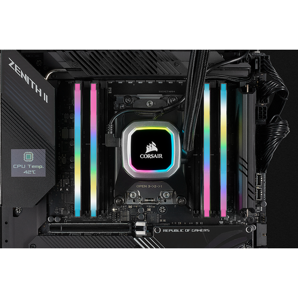 Купить Corsair Vengeance RGB PRO SL - DDR4 - Kit - 16 GB: 2 x 8 GB - DIMM 288-PIN - 3200 MHz / PC4-25600 - CL16 - 1.35 V - ungepuffert - non-ECC - Schwarz (CMH16GX4M2Z3200C16) в магазине wardena.ru