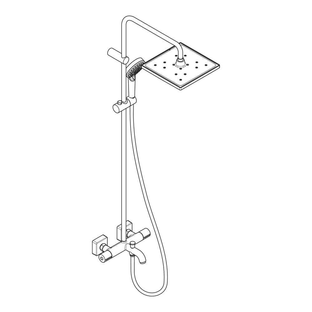 Купить Hansgrohe Vernis Shape Душевая система черный матовый 26900670 в магазине wardena.ru