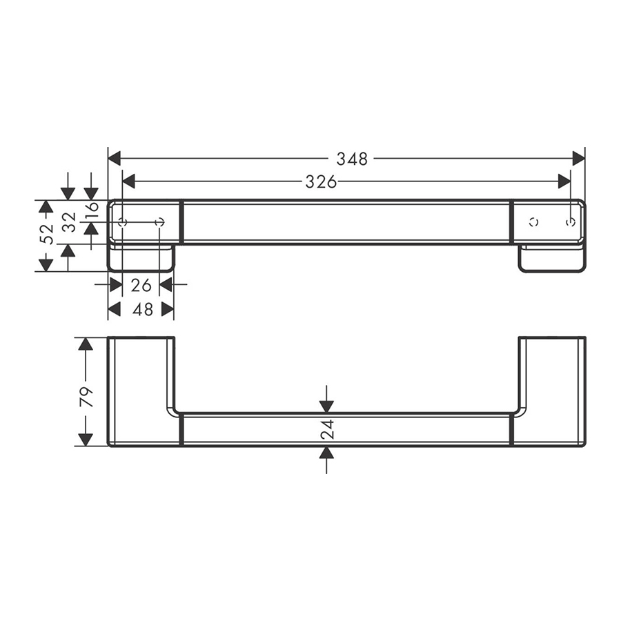 Купить Hansgrohe AddStoris Поручень хром 41744000 в магазине wardena.ru