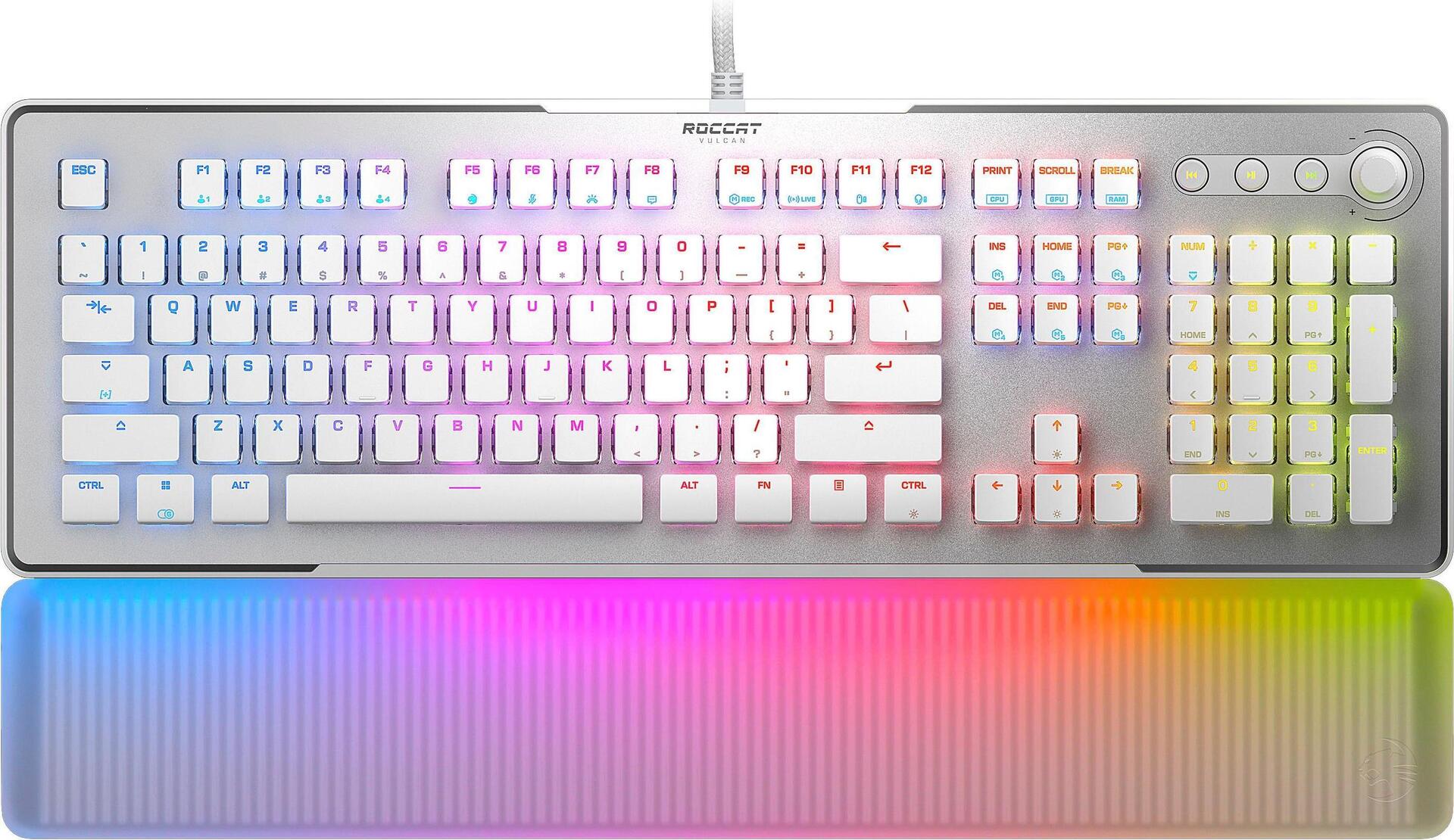 Купить ROCCAT Vulcan II MAX RGB weiße mechanische Tastatur (US, roter Schalter) (002144880000) в магазине wardena.ru