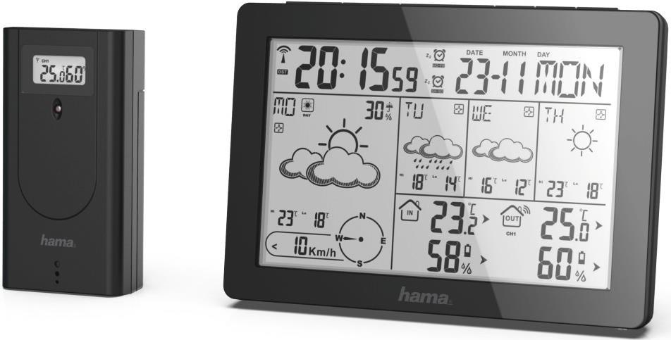 Купить Hama Meteotime - Schwarz - Anemometer (Windgeschwindigkeit) - Innen-Hygrometer - Innen-Thermometer - Außen-Hygrometer,... - Hygrometer - Thermometer - Hygrometer - Thermometer - km/h - 20 - 95% (00186369) в магазине wardena.ru