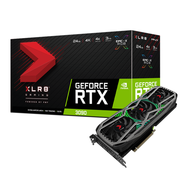 Купить PNY XLR8 GeForce RTX 3090 Gaming EPIC-X RGB - XLR8 GAMING Edition - Grafikkarten - GF RTX 3090 - 24 GB GDDR6X - PCIe 4.0 x16 - HDMI, 3 x DisplayPort (VCG309024TFXPPB) в магазине wardena.ru