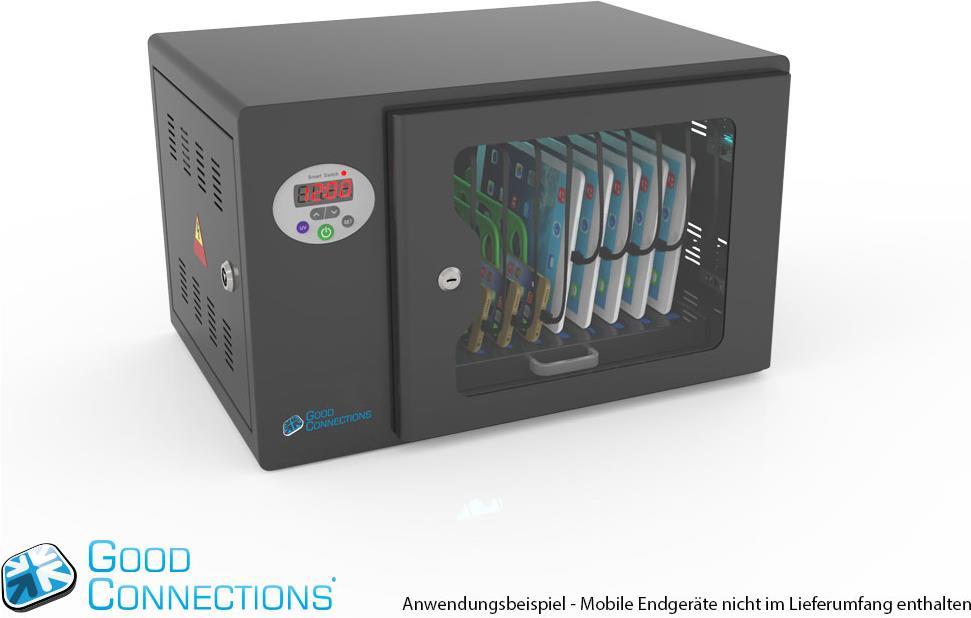 Купить Tablet-Ladewagen für bis zu 10 Geräte, UV-Desinfektion, Smart Control, Synchronisierungsfunktion für iOS/Android, schwarz, Good Connections® (PCT01-B10S) в магазине wardena.ru