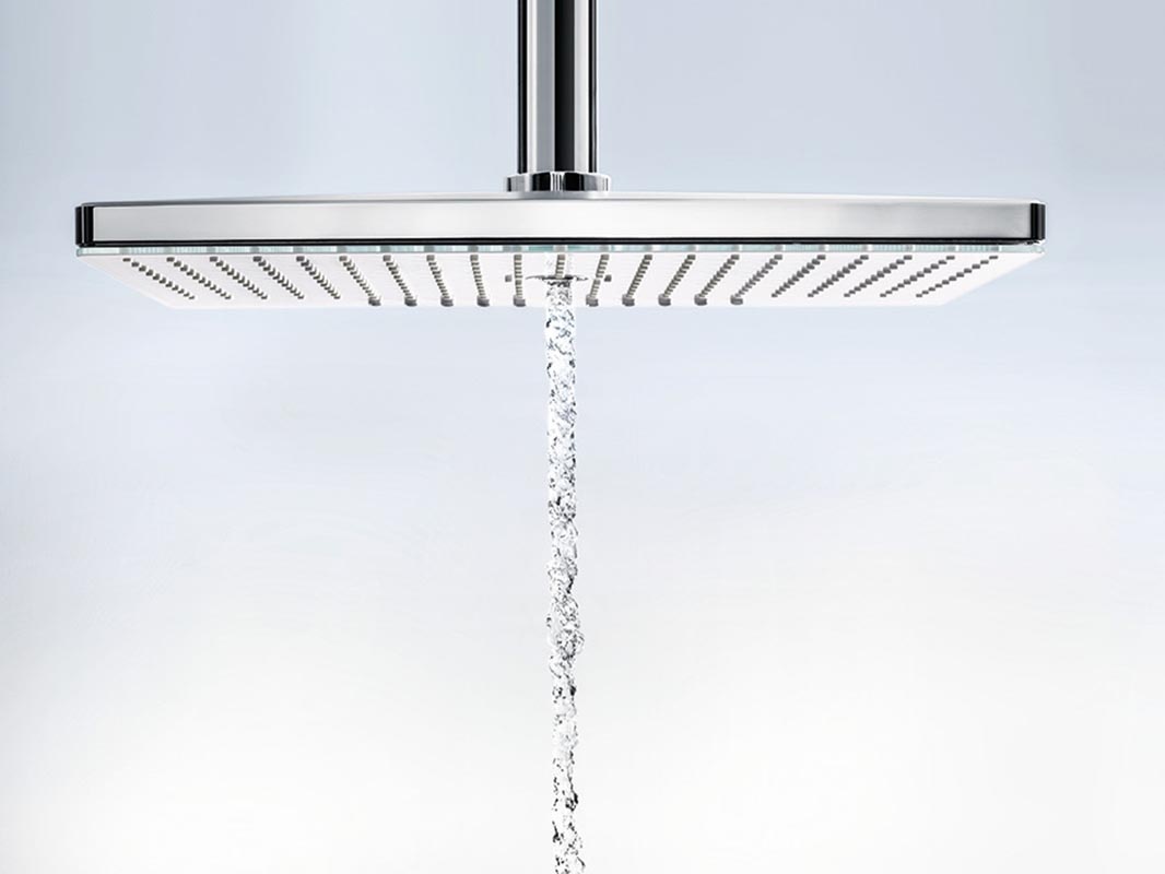 Купить Hansgrohe Rainmaker Select Верхний душ 460 2jet с потолочным подсоединением хром-черный матовый 24004600 в магазине wardena.ru