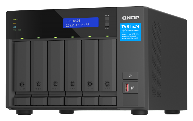 Купить QNAP TVS-H674 - NAS-Server - 6 Schächte - SATA 6Gb/s - RAID 5, 6, 10, 50, JBOD - RAM 16GB - iSCSI Support (TVS-H674-I3-16G) в магазине wardena.ru