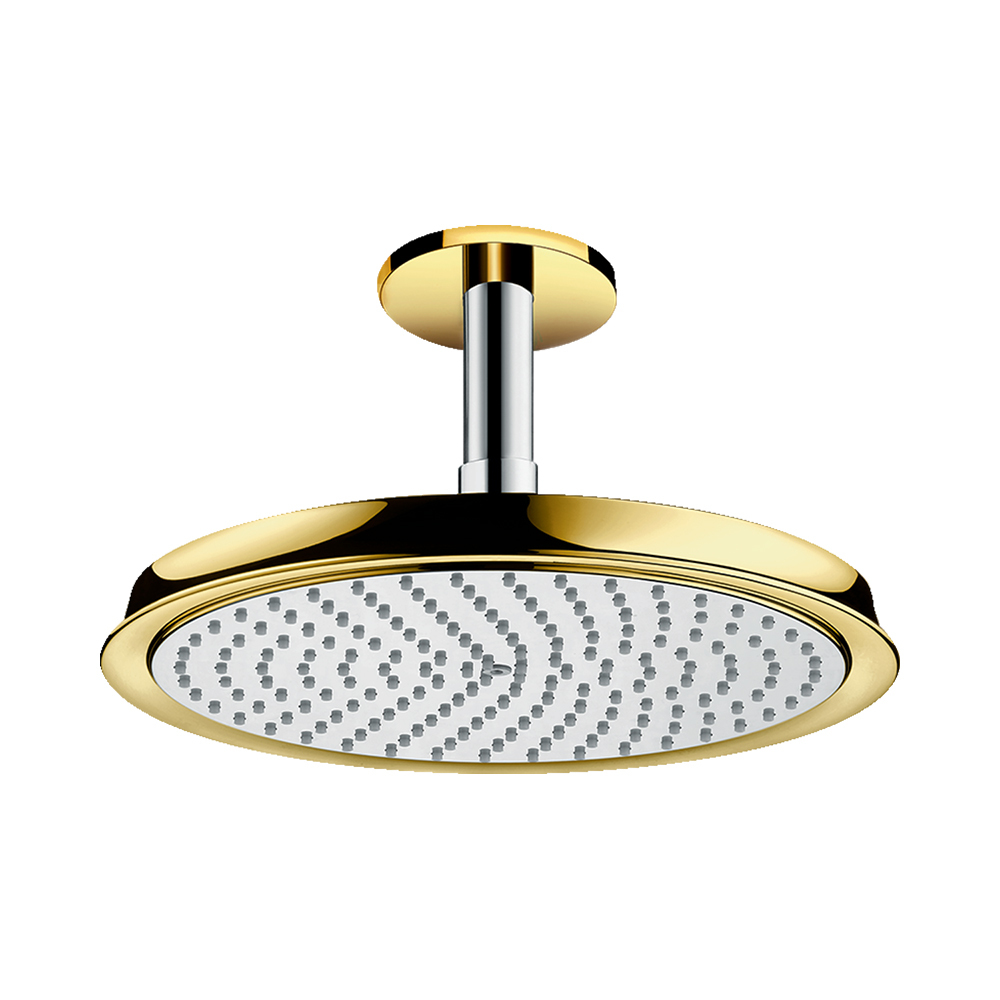 Купить Hansgrohe Верхний душ Raindance Classic AIR 240 мм потолочное подсоединение 100 мм 1/2 хром-золото 27405090 в магазине wardena.ru