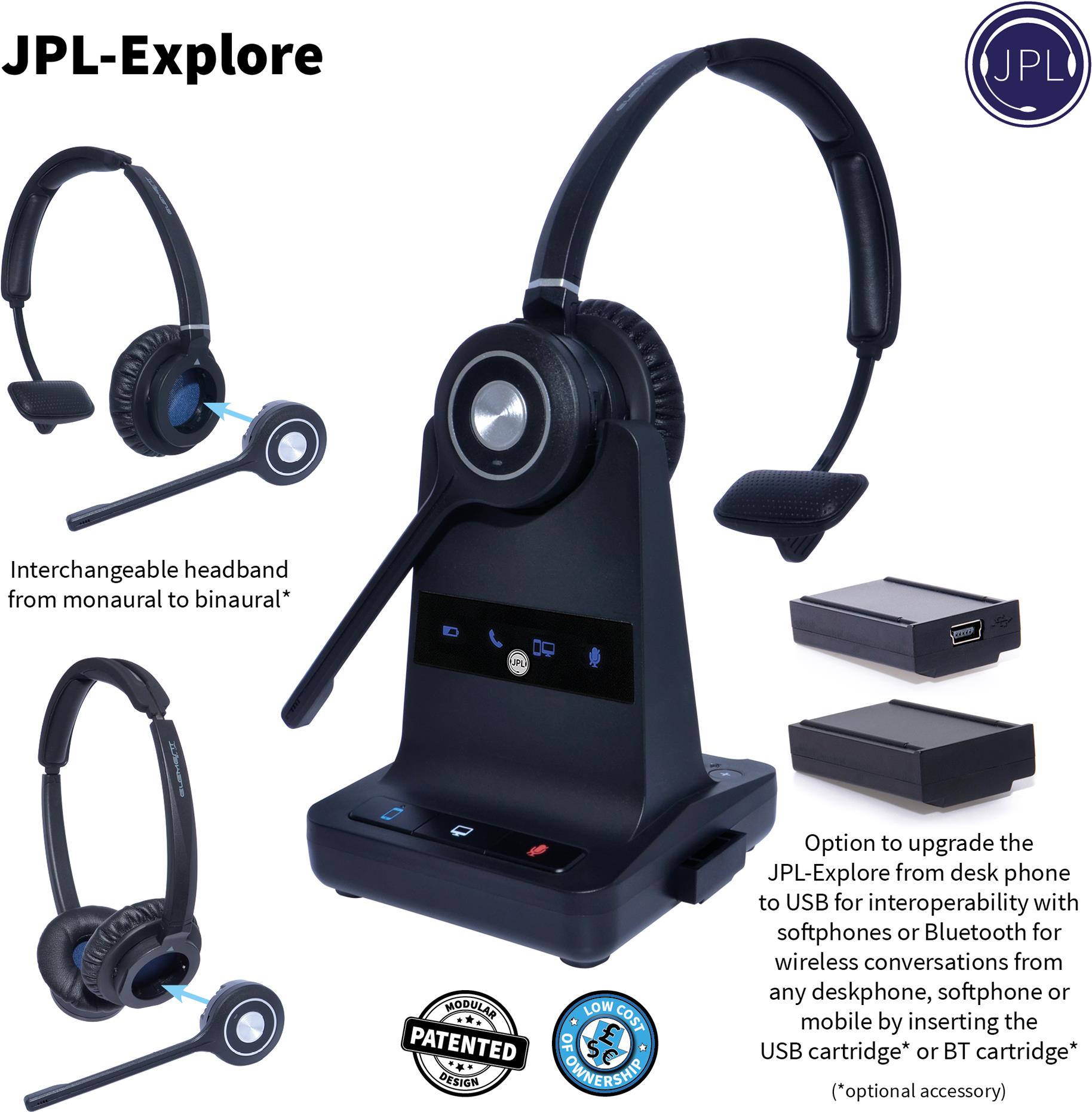 Купить JPL-Explore Kopfhörer Verkabelt & Kabellos Kopfband Büro/Callcenter Ladestation Schwarz (575-385-001) в магазине wardena.ru