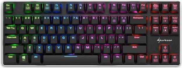 Купить Sharkoon PureWriter TKL RGB - Tastatur - Hintergrundbeleuchtung - USB - Deutsch - Tastenschalter: Kailh Blue (4044951021512) в магазине wardena.ru
