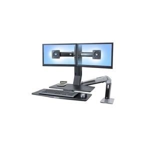 Купить Ergotron WorkFit-A Dual with Worksurface+ - Aufstellung (Tablett, Spannbefestigung für Tisch, Pivot) für 2 LCD-Displays/Tastatur/Maus - Schwarz, Polished Aluminum - Bildschirmgröße: bis zu 55,9 cm (bis zu 55,90cm (22") ) (24-316-026) в магазине wardena.ru