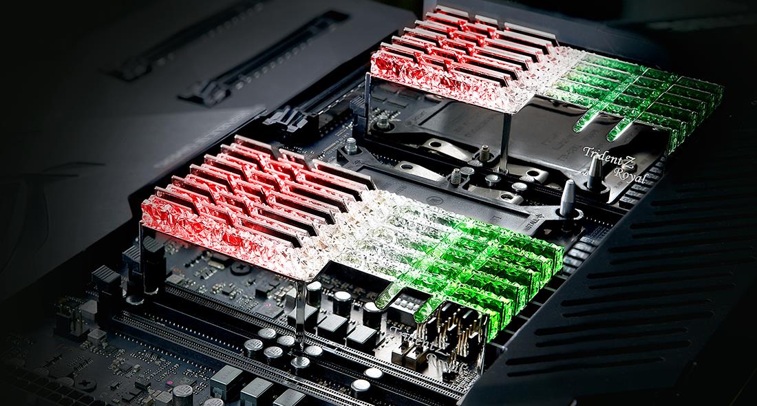 Купить G.Skill Trident Z Royal Series - DDR4 - Kit - 32 GB: 2 x 16 GB - DIMM 288-PIN - 4400 MHz / PC4-35200 - CL19 - 1.5 V - ungepuffert - non-ECC - Silber (F4-4400C19D-32GTRS) в магазине wardena.ru