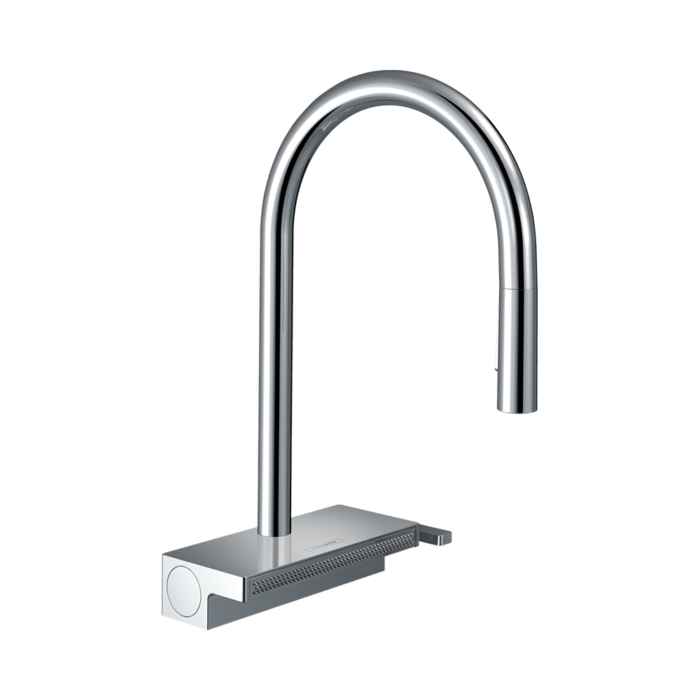 Купить Hansgrohe Aquno Select M81 Кухонный смеситель однорычажный 170 с вытяжным душем 3jet сталь 73837800 в магазине wardena.ru