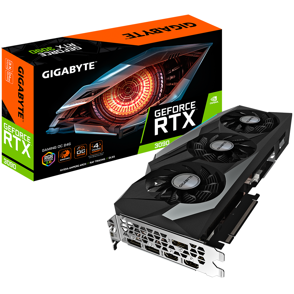 Купить Gigabyte GeForce RTX 3090 GAMING OC 24G - Grafikkarten - GF RTX 3090 - 24 GB GDDR6X - PCIe 4.0 x16 - 2 x HDMI, 3 x DisplayPort (GV-N3090GAMING OC-24) в магазине wardena.ru
