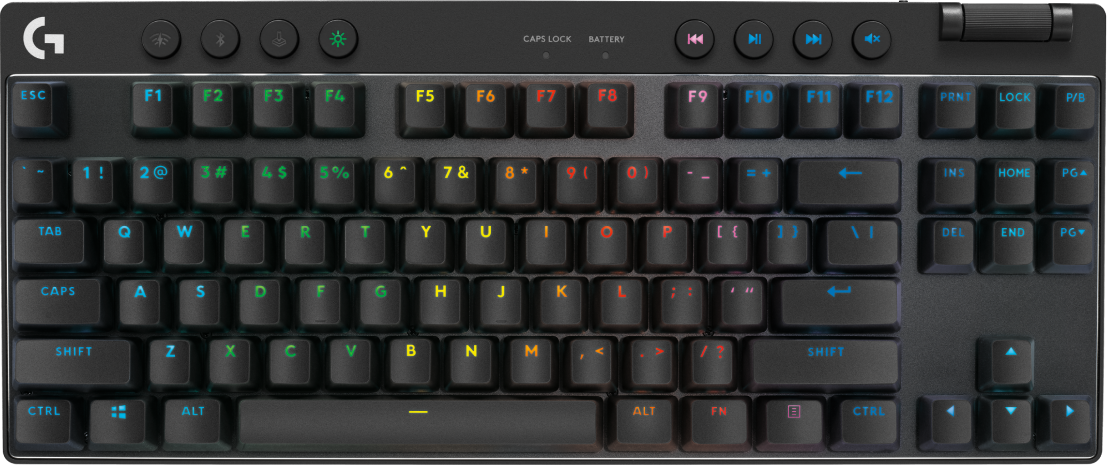 Купить Logitech G PRO X - Tastatur - Ohne Zehnertastatur - Hintergrundbeleuchtung - Bluetooth, 2.4 GHz - Tastenschalter: GX Red Linear - Schwarz (920-012422) в магазине wardena.ru