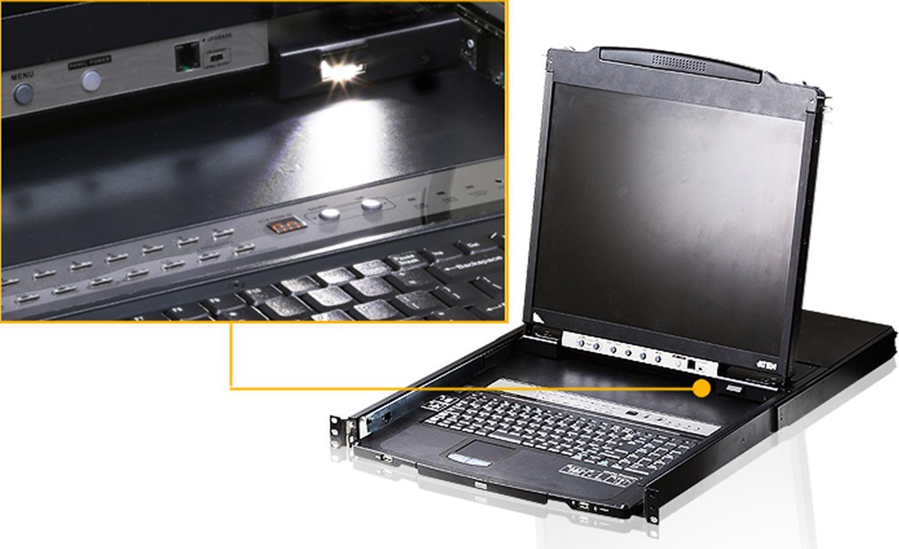 Купить ATEN CL5808N - KVM-Konsole mit KVM-Switch - 8 Anschlüsse - PS/2, USB - 48,3 cm (19") - Rack - einbaufähig - 1280 x 1024 - 1U (CL5808N-AT-XG- D) в магазине wardena.ru