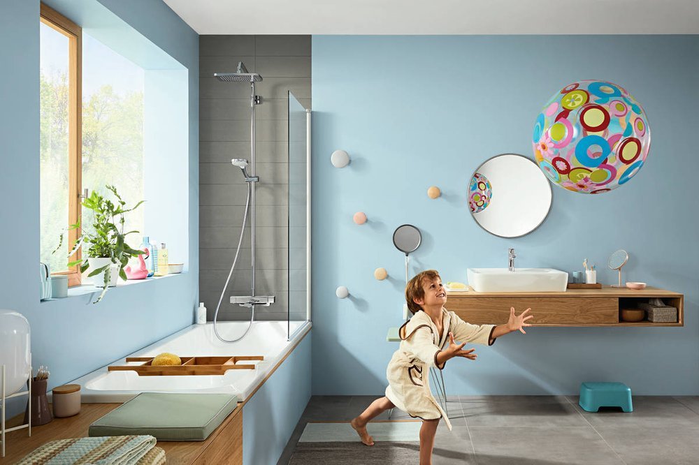 Купить Hansgrohe Croma E Showerpipe 280 1jet Душевой набор с термостатом для ванны хром 27687000 в магазине wardena.ru