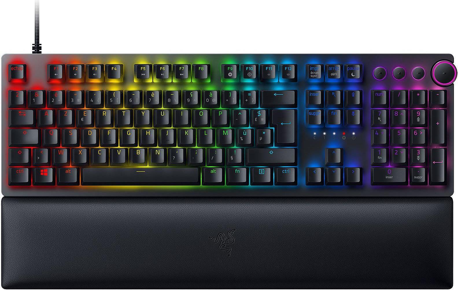 Купить Razer Huntsman V2 Optine Gaming-Tastatur, RGB-LED-Beleuchtung, nordisches Layout, klickender lila Schalter (RZ03-03931200-R3N1) в магазине wardena.ru